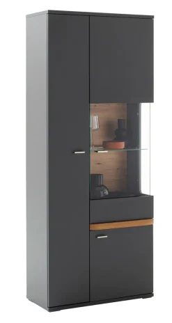 Vitrine CHARLOTTE grau 80 cm