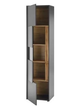 Vitrine CITY 50 x 200 cm Anthrazit/Wotan Eiche Dekor