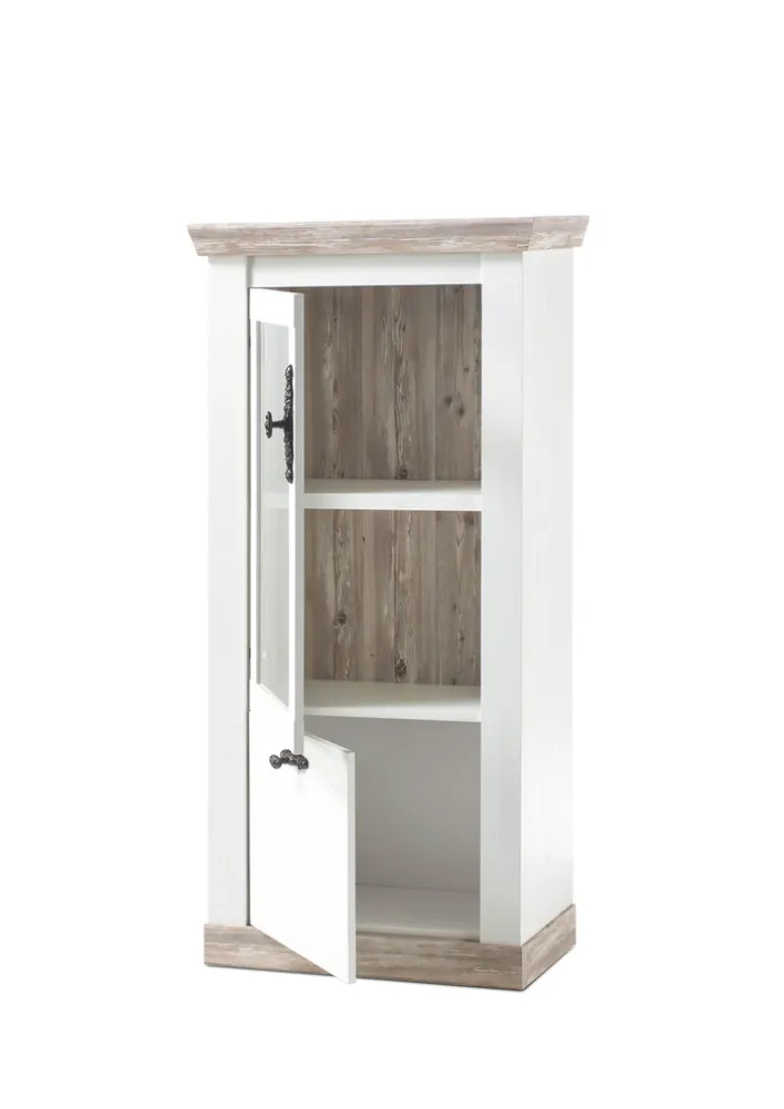 Vitrine FLORENZ 71 x 146 cm weiß/braun