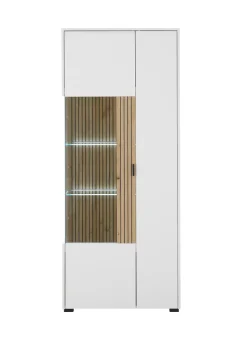 Vitrine HUDSON 75 x 180 cm weiß/braun