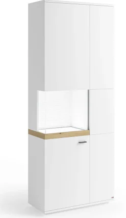Vitrine LANCASTER 80 x 206 cm Eiche Artisan