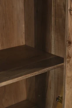 Vitrine LUANDA 50 x 180 cm Massivholz Akazie natur/schwarz