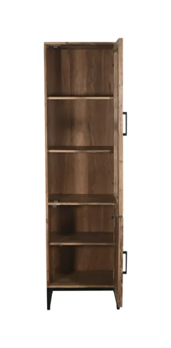 Vitrine LUANDA 50 x 180 cm Massivholz Akazie natur/schwarz