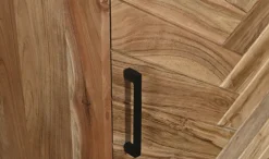 Vitrine LUANDA 50 x 180 cm Massivholz Akazie natur/schwarz