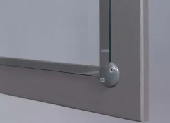 Vitrine NICLAS 90x190x38,4 cm Massivholz grau