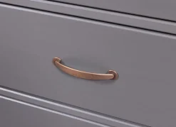 Vitrine NICLAS 90x190x38,4 cm Massivholz grau