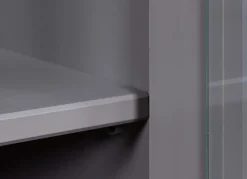Vitrine NICLAS 90x190x38,4 cm Massivholz grau