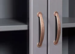 Vitrine NICLAS 90x190x38,4 cm Massivholz grau