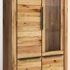Vitrine SELINA 108 x 199 x 40 cm Eiche teilmassiv geölt braun