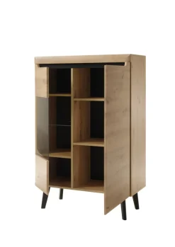 Vitrine TORGE 90x134 cm Eiche Artisan Dekor