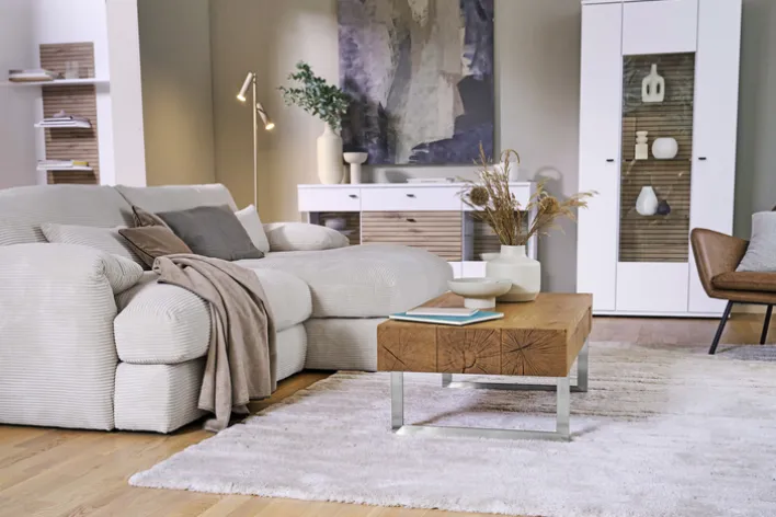 Vitrine 70x197 cm Weiß / Nox Oak