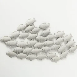 Wandbild FISCHSCHWARM Eisen grau