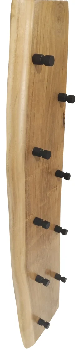 Wandgarderobe 99 x 22,5 cm Akazie mit Baumkante natur