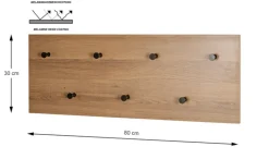 Wandgarderobe 80 x 30 cm braun/schwarz