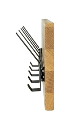 Wandgarderobe 60 x 20 cm Eiche Massivholz/schwarz