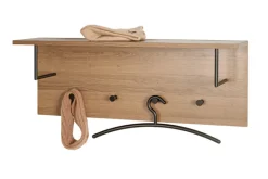 Wandgarderobe 80 x 30 cm Eiche-Dekor/schwarz