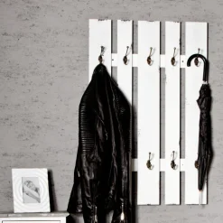 Wandgarderobe MARTA 65 x 100 x 9 cm Holznachbildung weiß