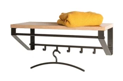 Wandgarderobe PARMA13 Eiche-Dekor/schwarz 70 x 30 cm