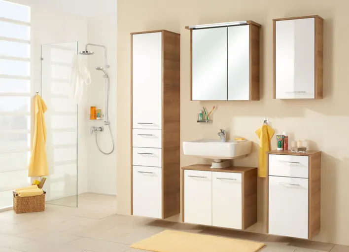 Wandschrank 40 x 72 cm braun/weiß