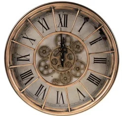 Wanduhr 46 cm Metall kupferfarbig