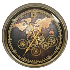 Wanduhr WELTKARTE 62 cm Metall