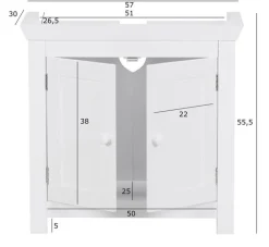 Waschbeckenunterschrank 57 x 56 cm weiß