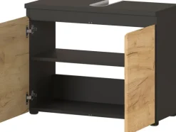 Waschbeckenunterschrank MAYOR Graphit/ Navarra Eiche
