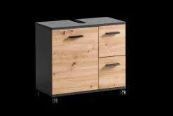 Waschbeckenunterschrank PALERMO ca.65 x 61,1 x 32 cm anthrazit/artisan