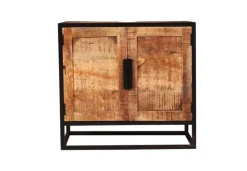 Waschbeckenunterschrank 67 x 62 cm Mangoholz natur/schwarz