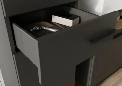 Waschbeckenunterschrank YONKERS 80 x 59 cm Graphit/ Navarra Eiche