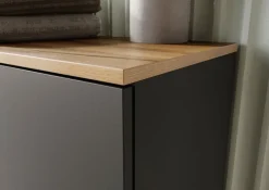 Waschbeckenunterschrank YONKERS 80 x 59 cm Graphit/ Navarra Eiche