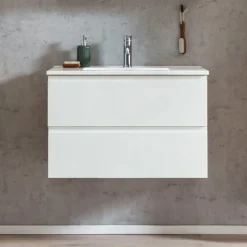 Waschtisch GENT weiß/braun 80cm