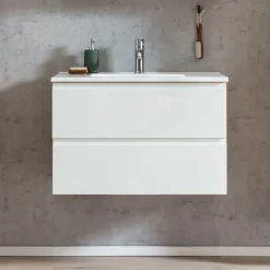 Waschtisch GENT weiß/braun 80cm