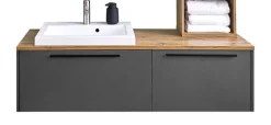 Waschtisch JOHN grau / Flagstaff Oak