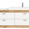Waschtisch LAREDO 132 x 50 cm Weiß/ Eiche