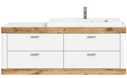 Waschtisch LAREDO 132 x 50 cm Weiß/ Eiche