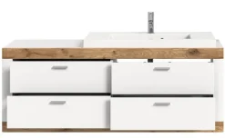 Waschtisch LAREDO 132 x 50 cm Weiß/ Eiche