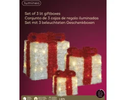 Weihnachten Deko-Objekt LED Geschenkschachtel LAMETTA 25x25x30cm