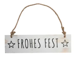 Weihnachten Wandschild Frohes Fest weiß