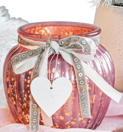 Weihnachtsglanz by casaNOVA Windlicht NORDISCHER WINTER rosa