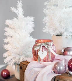 Weihnachtsglanz by casaNOVA Windlicht NORDISCHER WINTER rosa