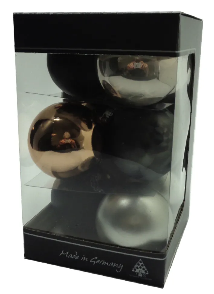 Weihnachtskugel Set 9-tlg. 6 cm mehrfarbig modern