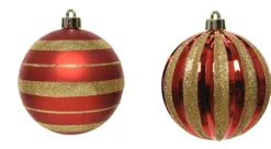 Weihnachtskugeln 25 Teile rot /goldfarbig /grün