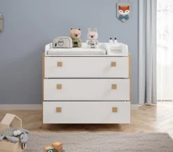 Wickelkommode BEACH Kiefer weiß/ Abs. Birke