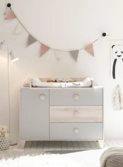 Wickelkommode FIEN grau/ braun