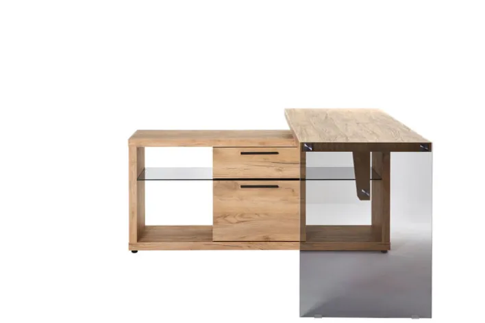 Winkelschreibtisch 142 x 140 x 74 cm Holznachbildung braun