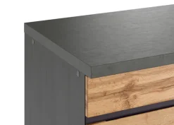 Winkelzeile AALBORG 240 x 240 cm Graphit/ Wotan Eiche Dekor