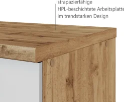 Winkelzeile ODENSE 210 x 210 cm Wotan-Eiche Dekor/ Weiß