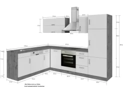 Winkelzeile ODENSE 210 x 270 cm Wotan-Eiche Dekor/ Weiß