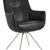 WK-WOHNEN Armlehnstuhl Lederbezug schwarz/ silber